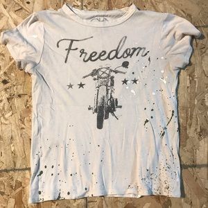 White chaser freedom motorcycle tee M